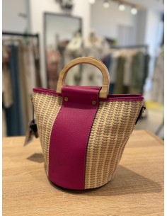 BOLSO MIMBRE ROSA