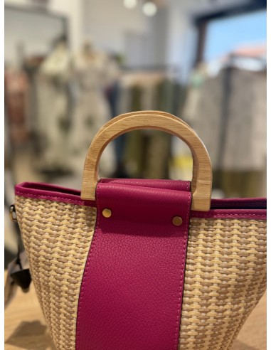 BOLSO MIMBRE ROSA
