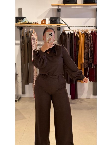 CAMISA LAZADA MARRÓN