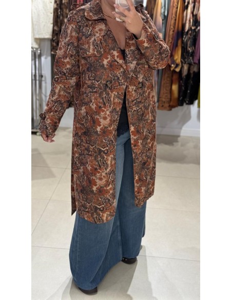 ABRIGO DE ANTE ESTAMPADO