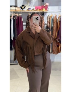 CHAQUETA DE FLECOS MARRÓN