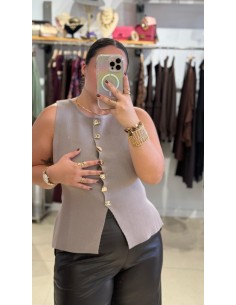 CHALECO ABOTONADO BEIGE