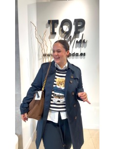 GABARDINA AZUL MARINA CORTA