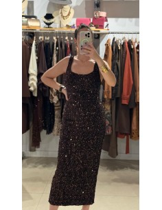 VESTIDO LENTEJUELAS BURDEOS