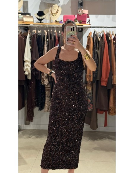 VESTIDO LENTEJUELAS BURDEOS