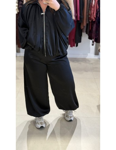 PANTALÓN SATINADO NEGRO PUÑO