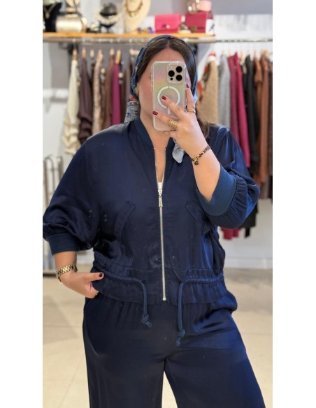 BOMBER SATINADA AZUL ELEÉCTRICO