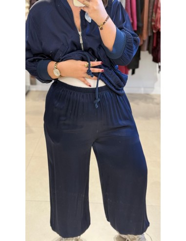 PANTALÓN SATINADO AZUL ELÉCTRICO PUÑO