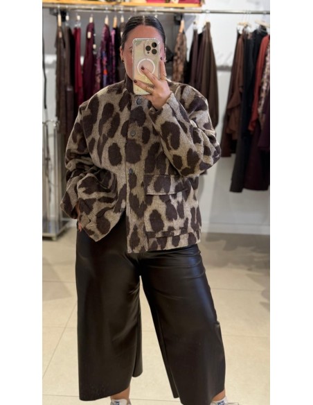 CHAQUETA BOMBER ESTAMPADO LEOPARDO