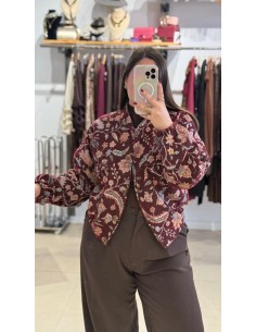 BOMBER ESTAMPADO FLORAL BOTONES