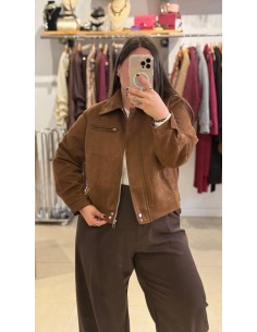 CHAQUETA PIEL DE ANTE CAMEL