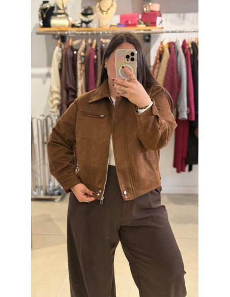 CHAQUETA PIEL DE ANTE CAMEL
