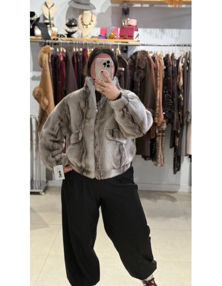CHAQUETA DE PELOS GRIS