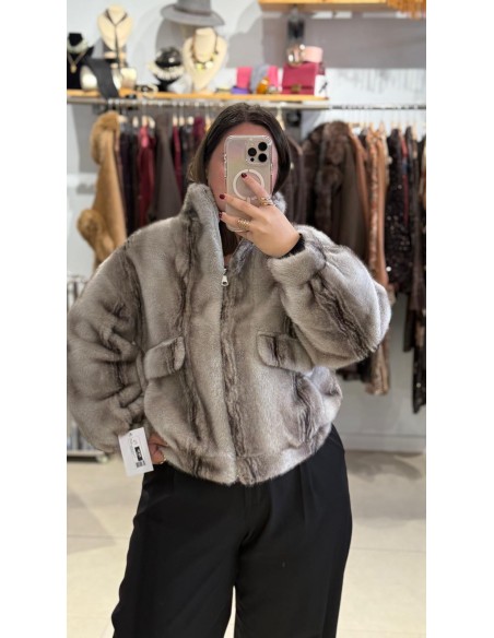 CHAQUETA DE PELOS GRIS