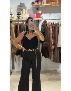 PANTALÓN NEGRO BROCADO