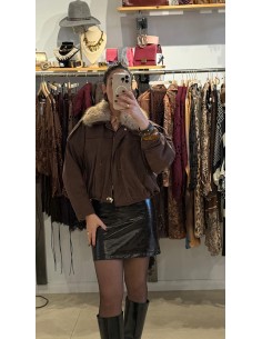 CHAQUETA BOMBER DE ANTE CUELLO DE PELO