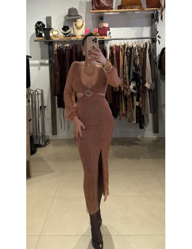 VESTIDO MIDI ROSA PALO