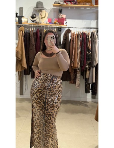 FALDA DE LENTEJUELAS LEOPARDO