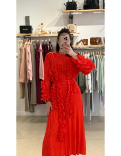 VESTIDO NARANJA VOLANTES 2